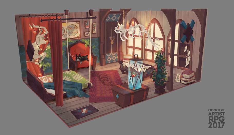 Спальня фэнтези арт