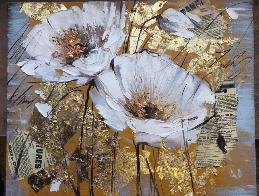 Маки мастихином акрил