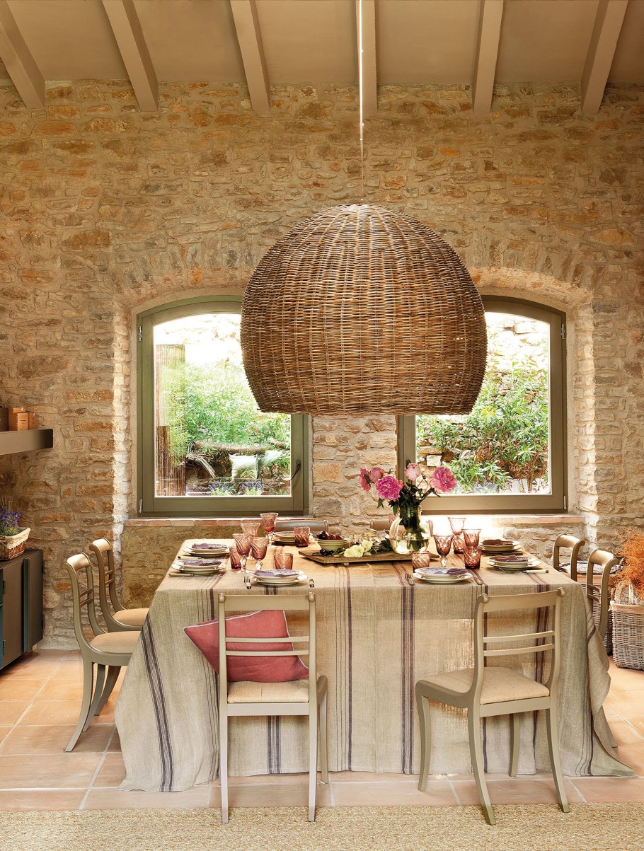 Плетеные люстры в интерьере