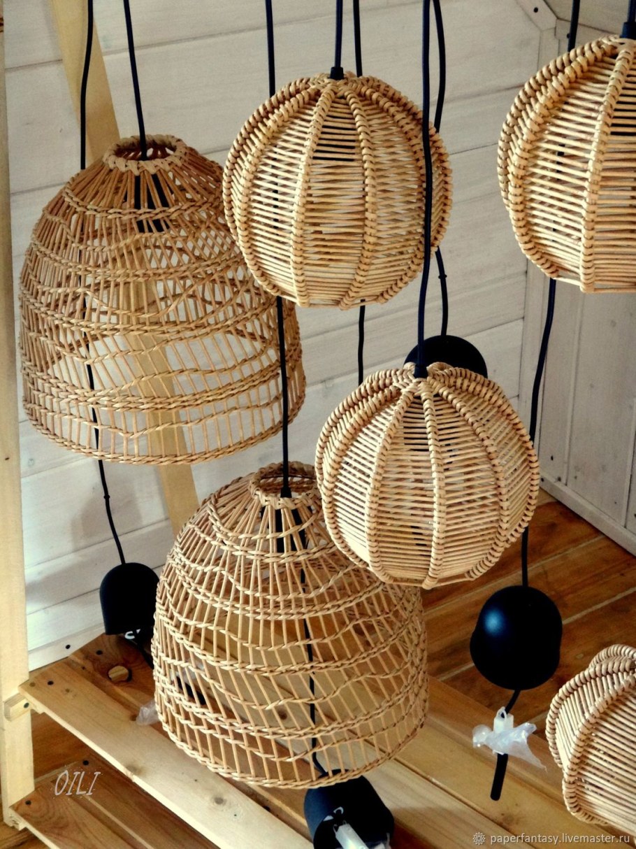 Плафон в эко стиле плетеный