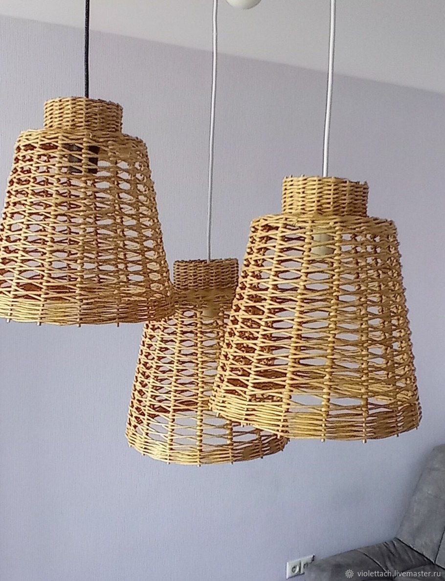 Плетеный абажур
