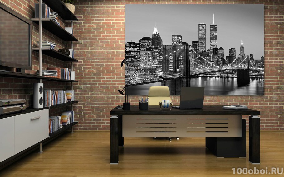 Фотообои город в интерьере