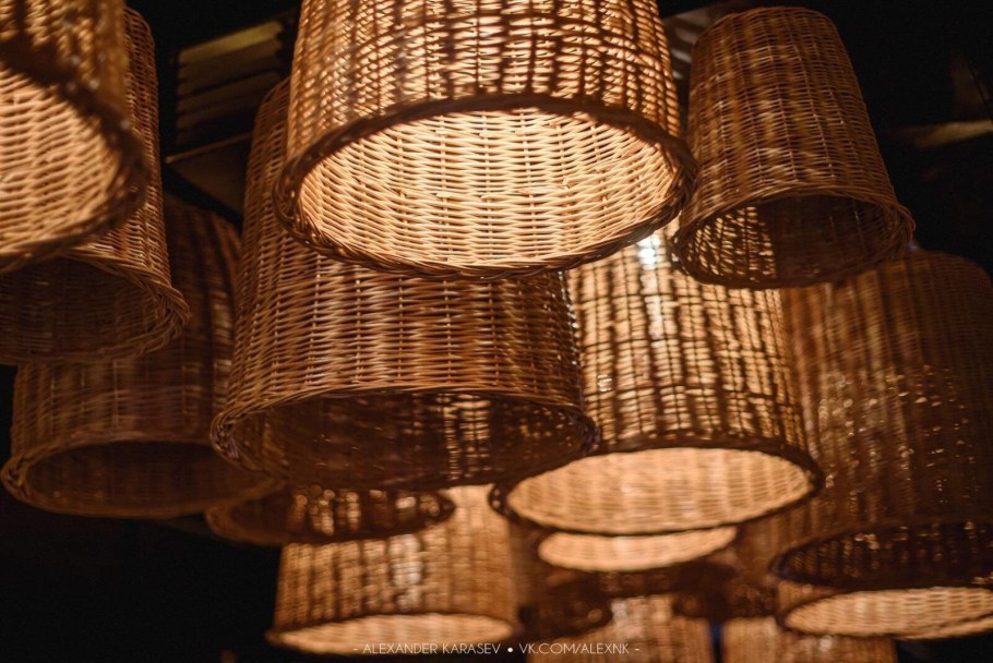 Плетеный абажур