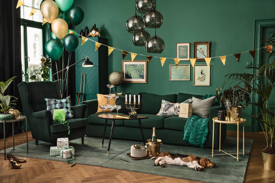 Изумрудный цвет в интерьере