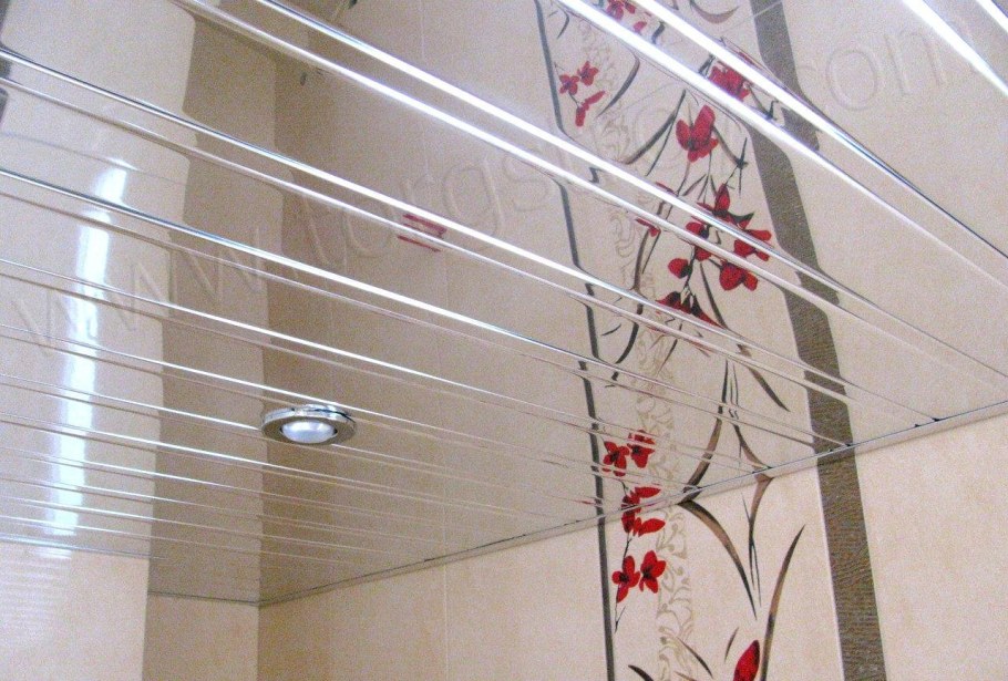 Потолок реечный алюминиевый хром