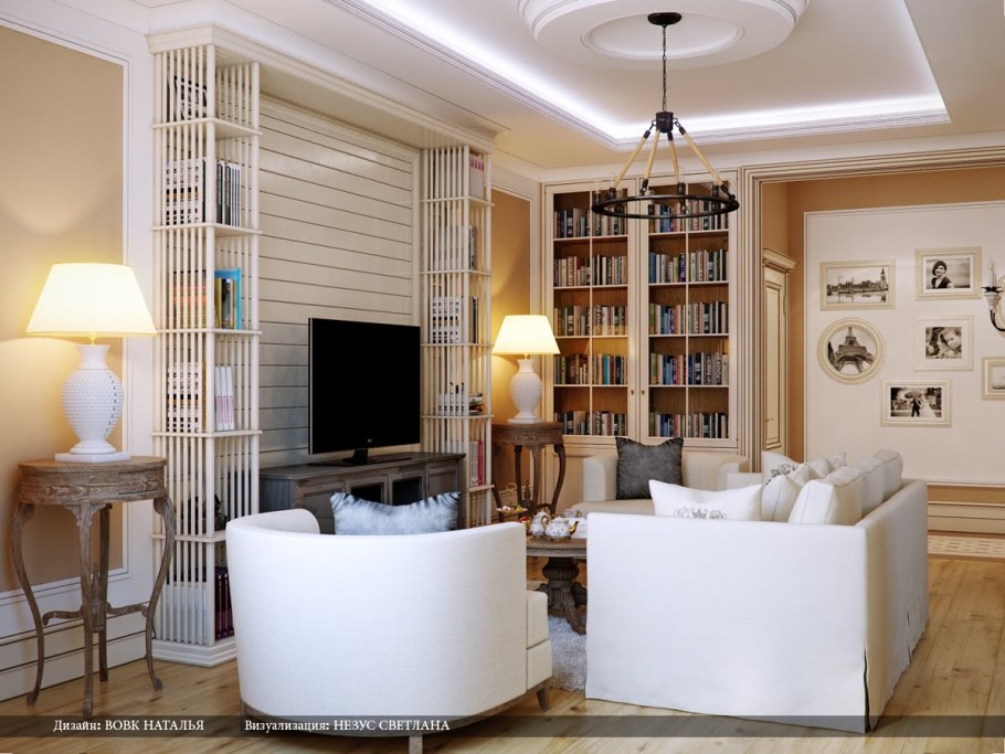 Гостиная в итальянском стиле в квартире