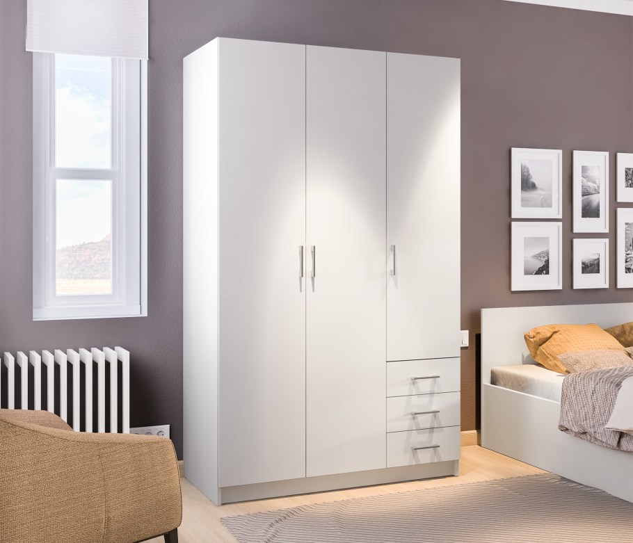 Терра сб-2797 шкаф 3 дверный белый