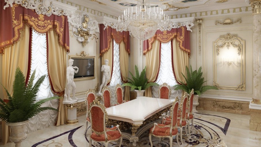 Шторы в дворцовом стиле