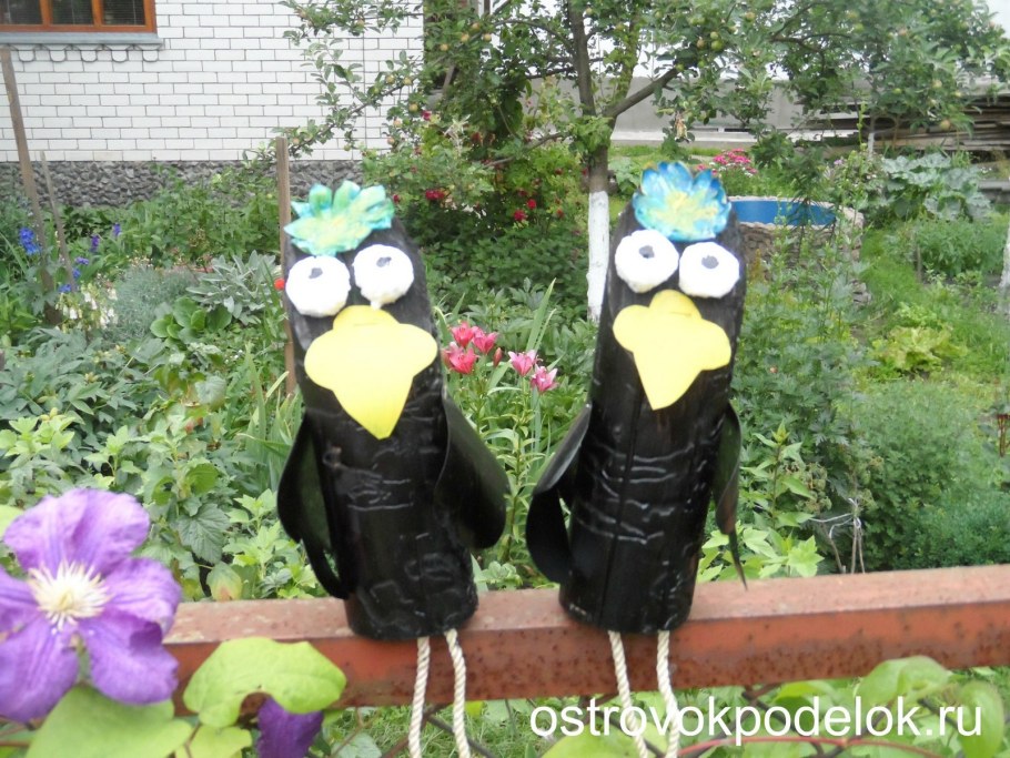 Поделки из пластиковых бутылок для сада