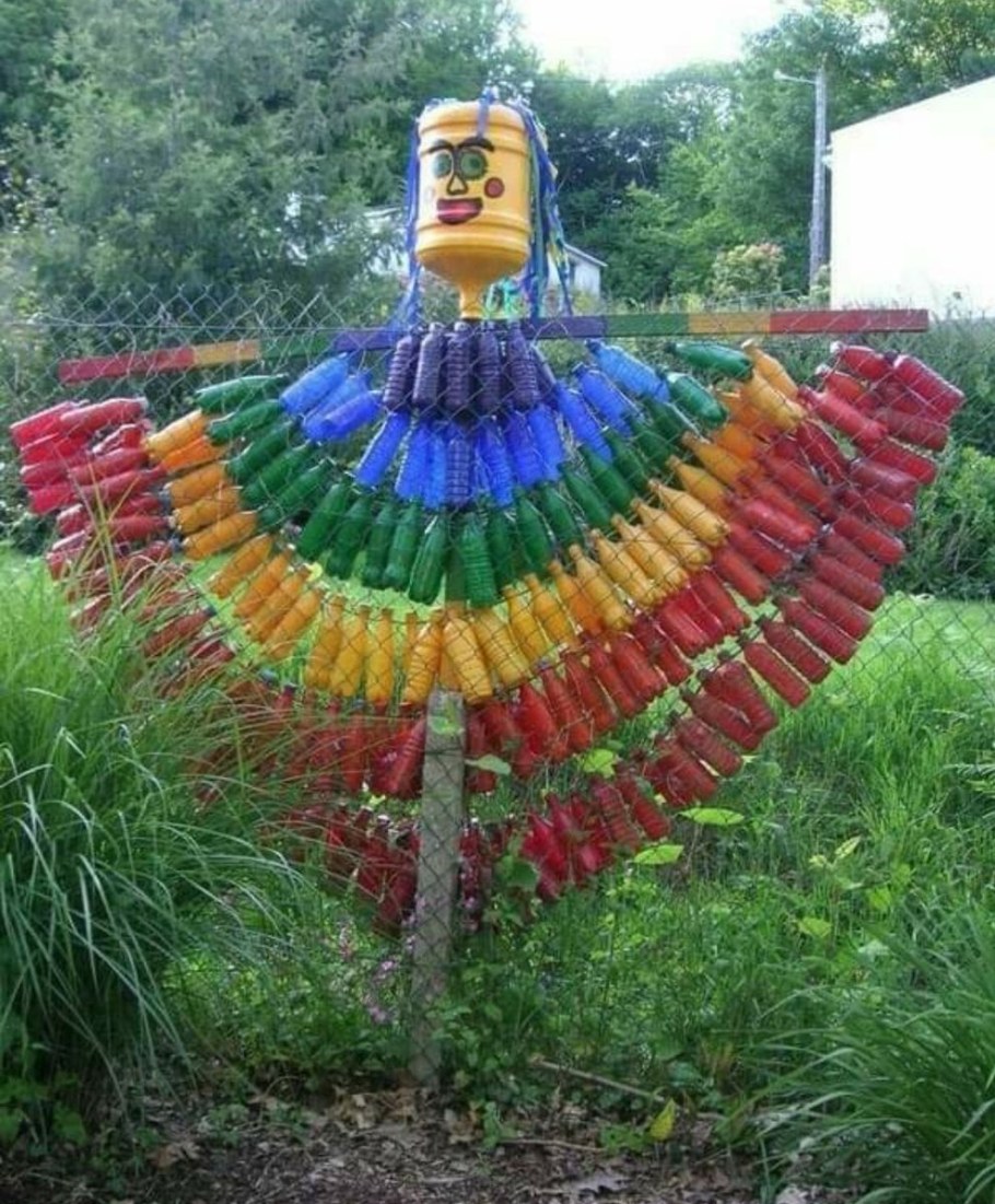 Украшения для сада из пластиковых бутылок