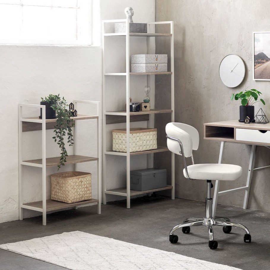Стеллаж Бейсик 2, крафт/белый