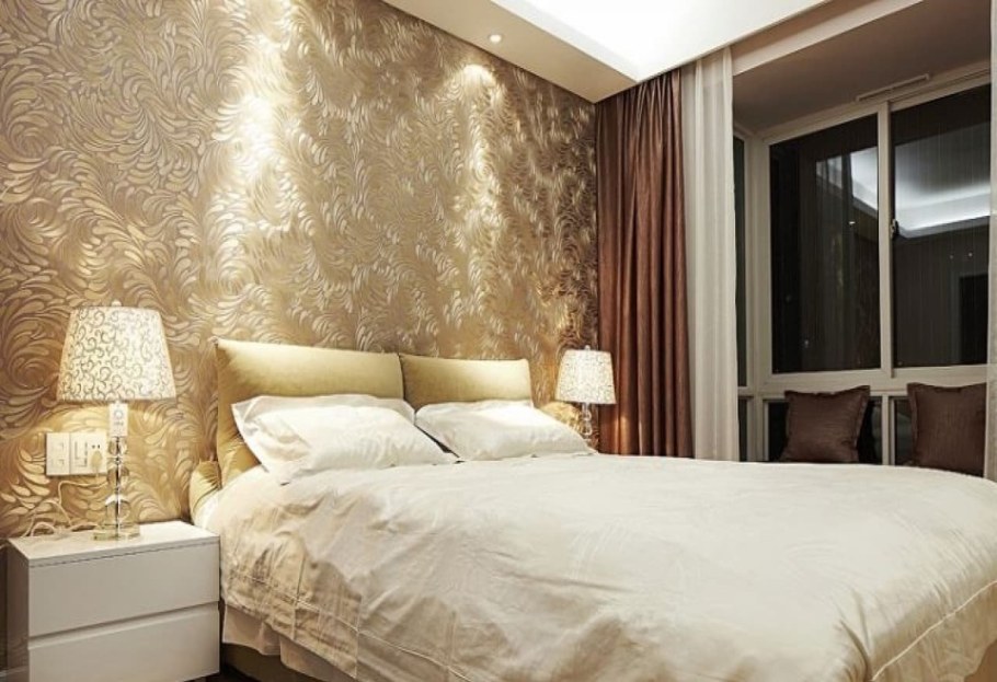 Декоративная штукатуркамв спальне