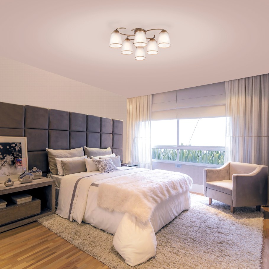 Люстры в интерьере спальни