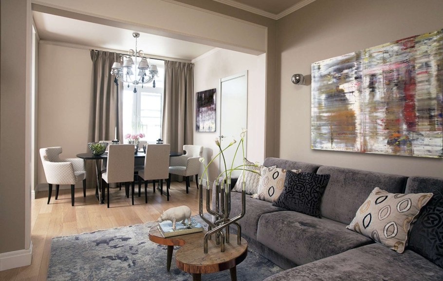 Серо бежевый интерьер