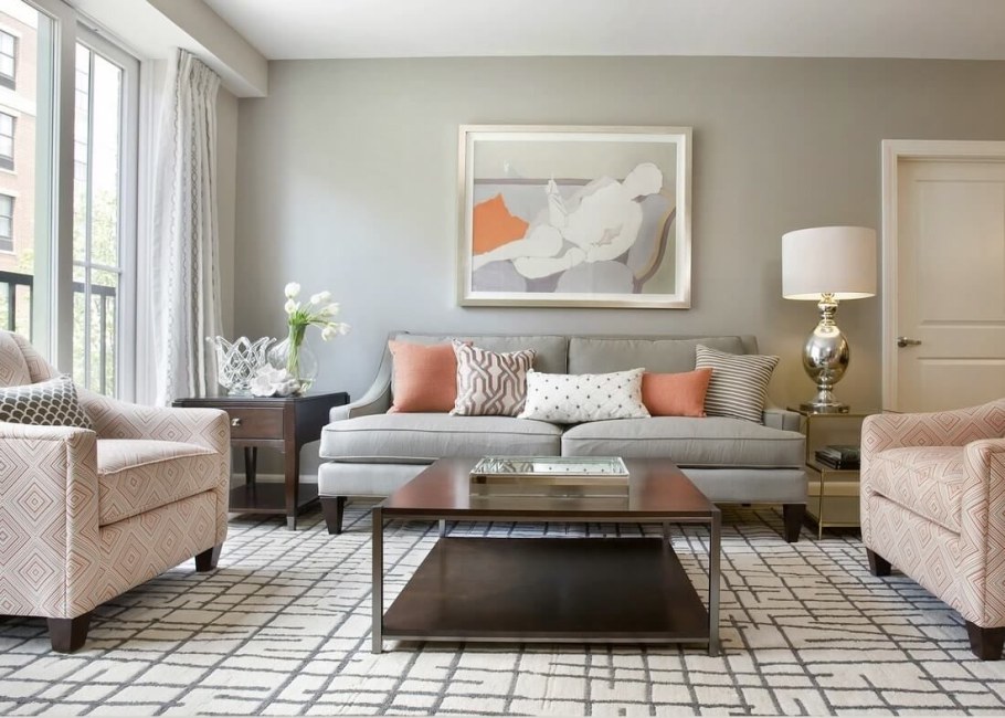 Серый с бежевым в интерьере