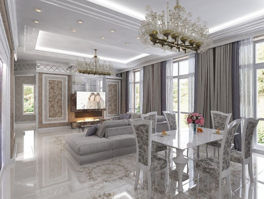 Гостиная в неоклассическом стиле