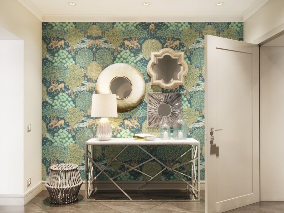 Моющиеся обои для прихожей