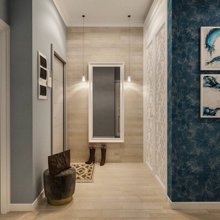 Акцентная стена в прихожей