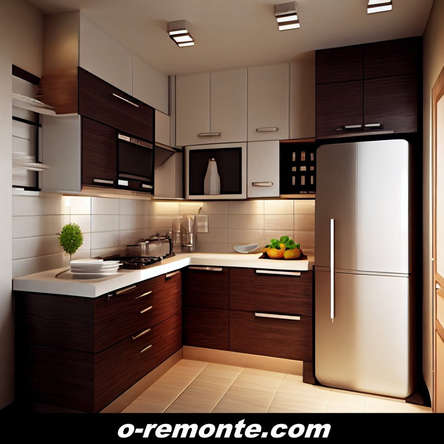 Современная маленькая угловая кухня