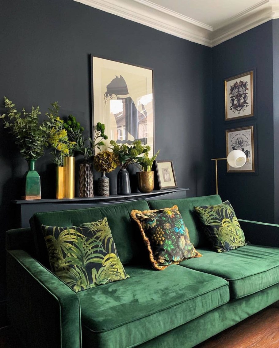 Гостиная в зеленом цвете