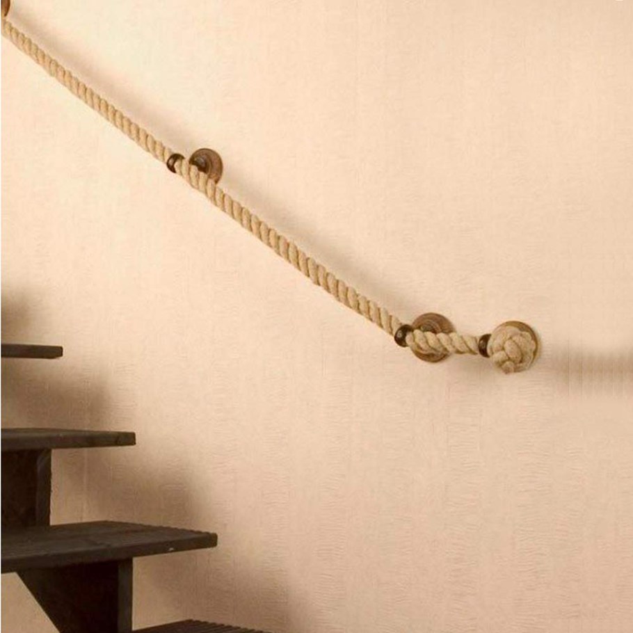 Ограждение лестницы из каната