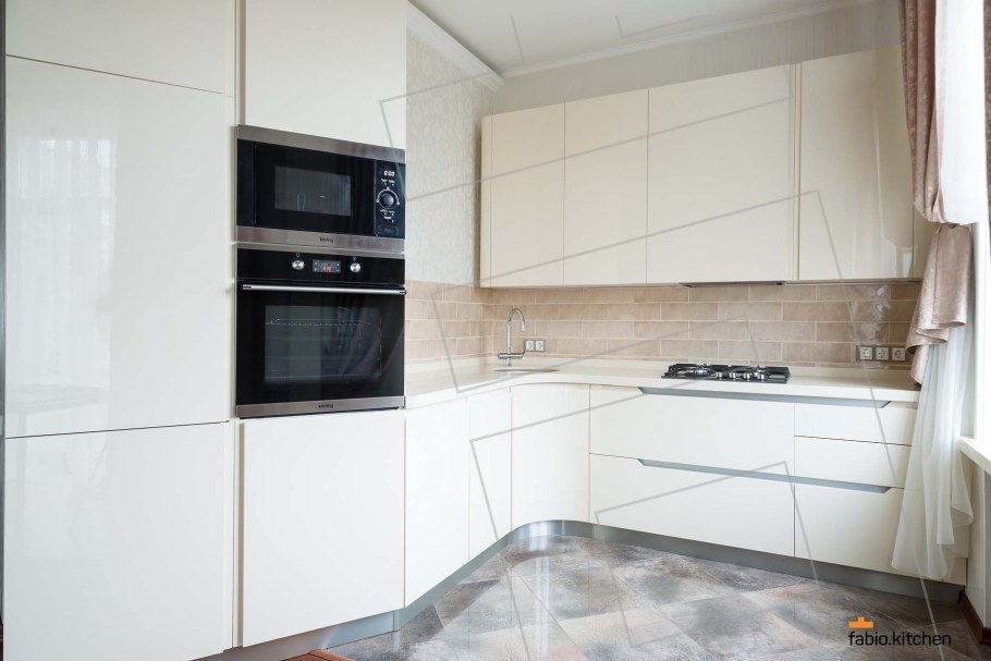 Фасад Хромикс белый стильные кухни