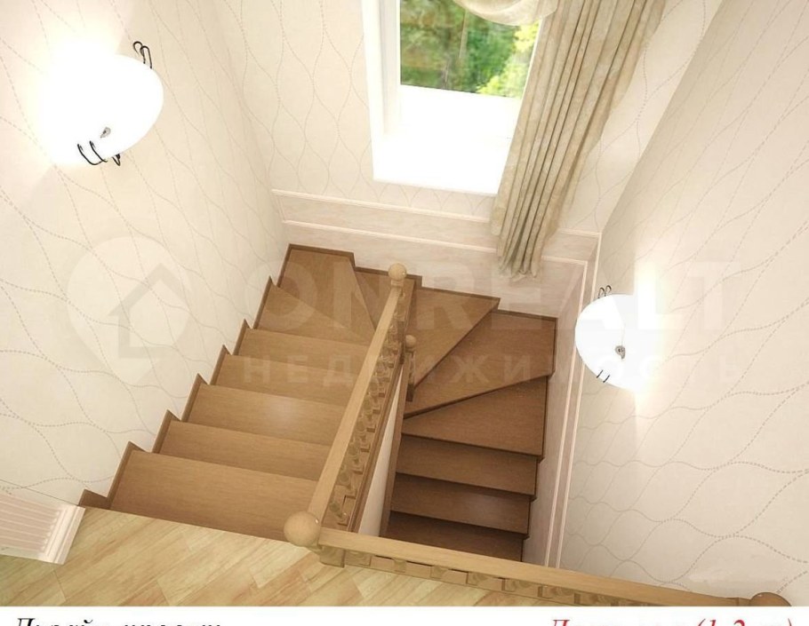 Забежная трехмаршевая лестница