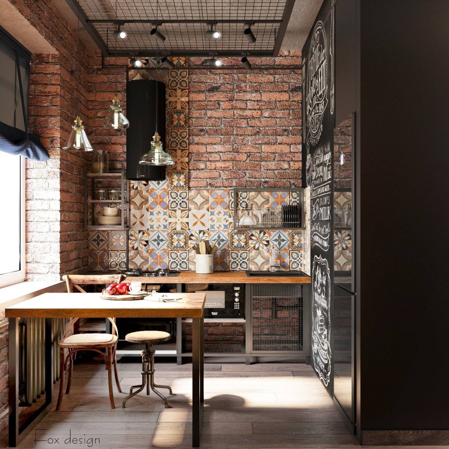 Кухня в стиле лофт в хрущевке