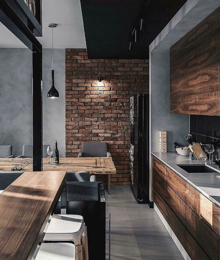 Кухонный интерьер в стиле лофт