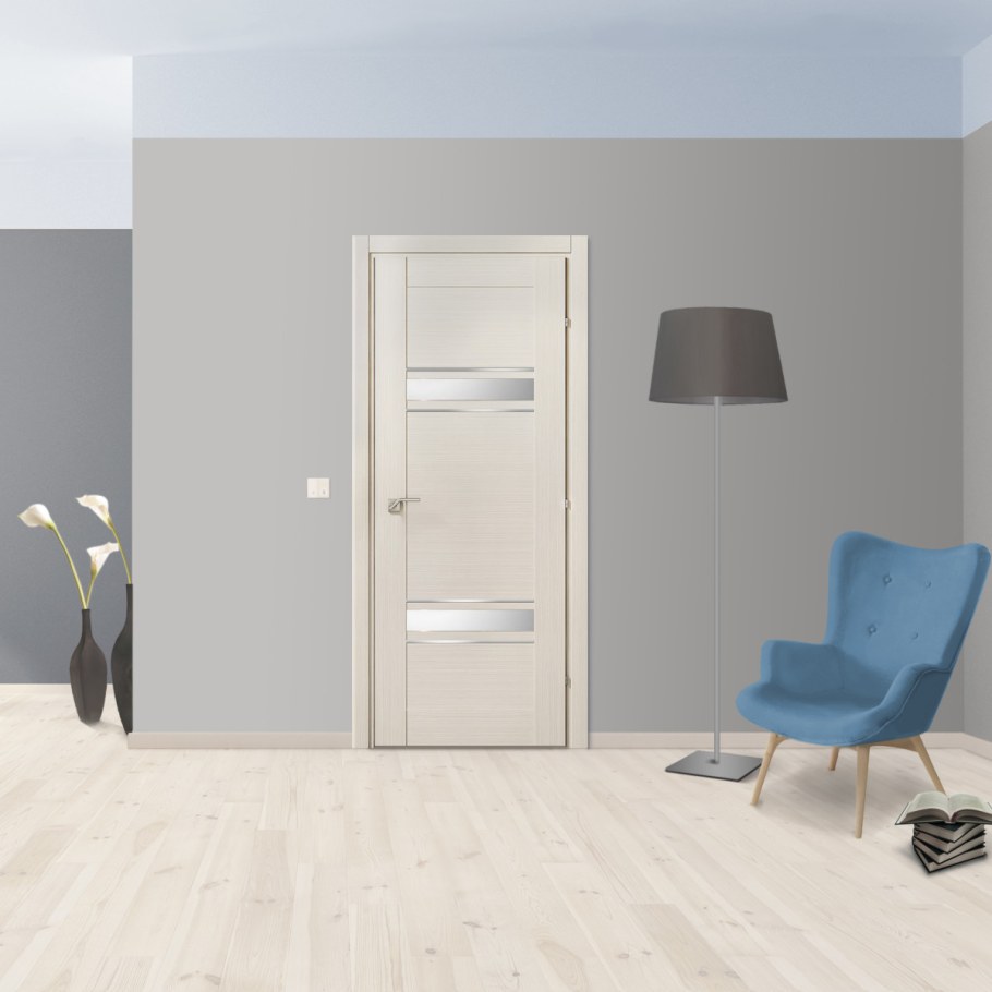 Дверь межкомнатная Дюплекс 60x200 см, ПВХ, цвет белёный дуб