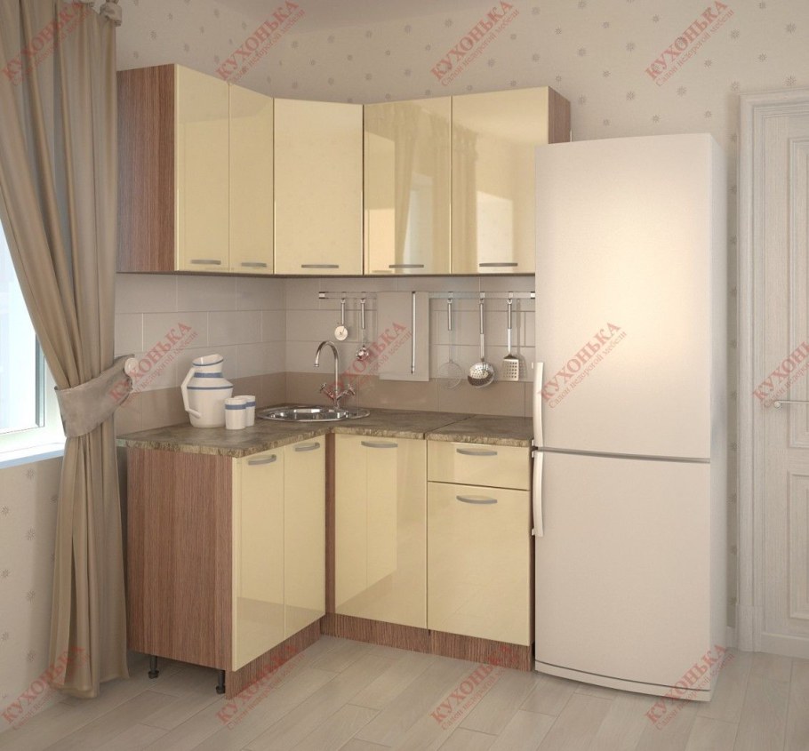 Кухни угловые цвет ваниль глянец