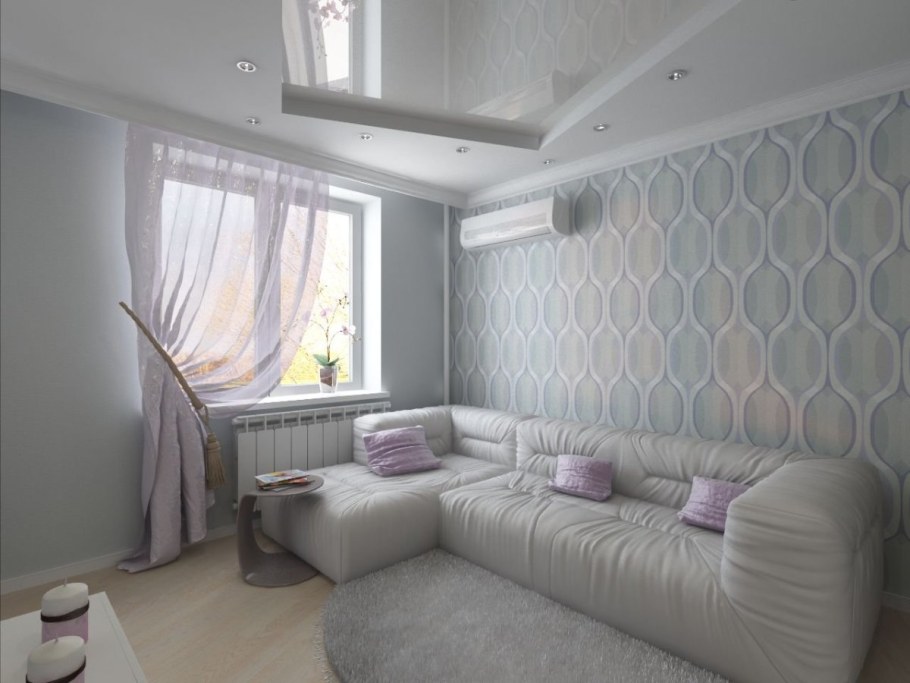 Светлая гостиная в хрущевке