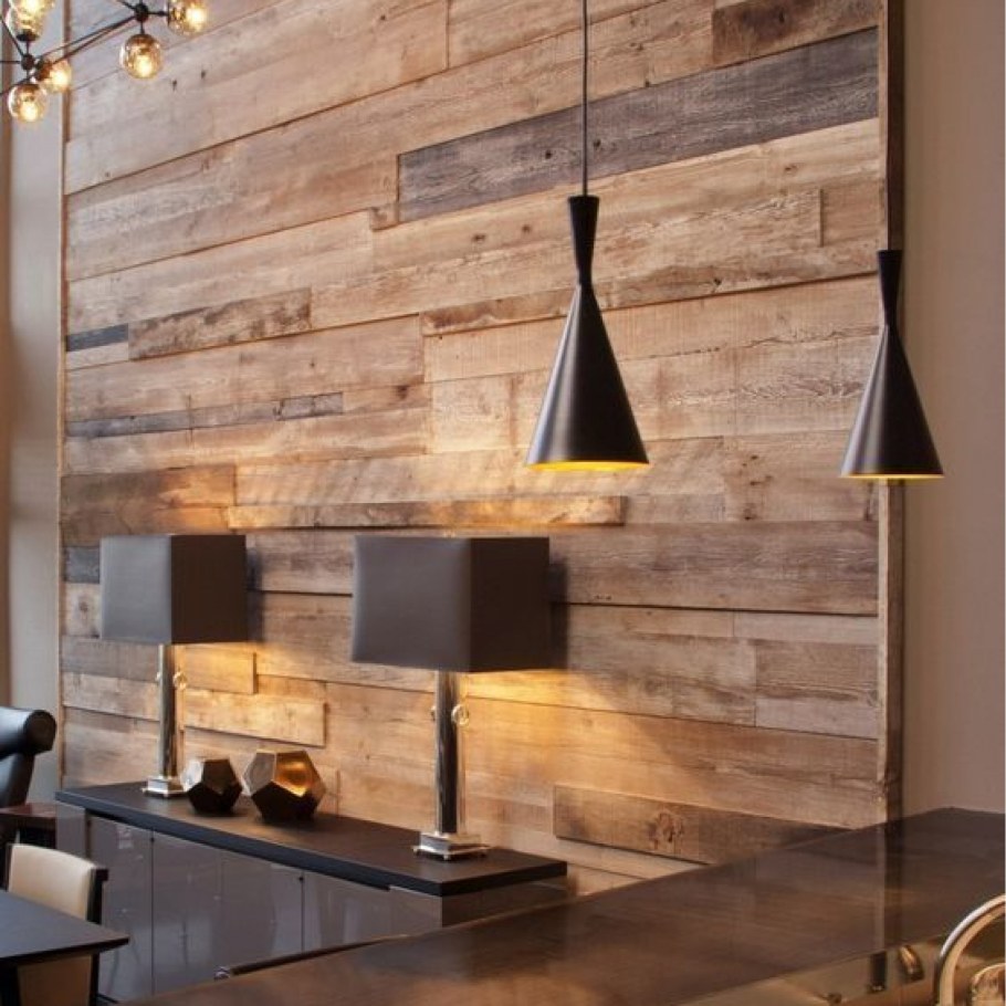 Амбарная доска в интерьере лофт