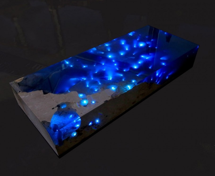 Столешница из эпоксидки с подсветкой