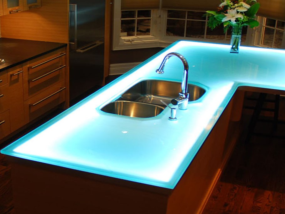 Кухонная столешница стекло