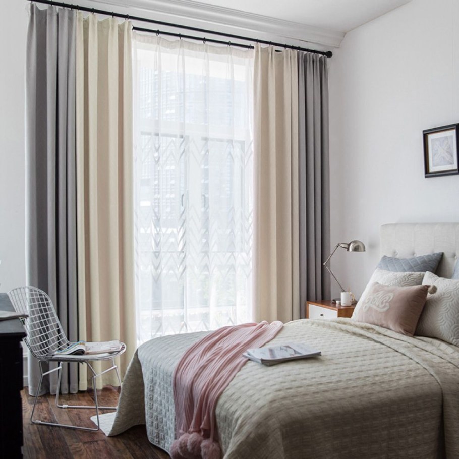 Шторы в спальню серого цвета