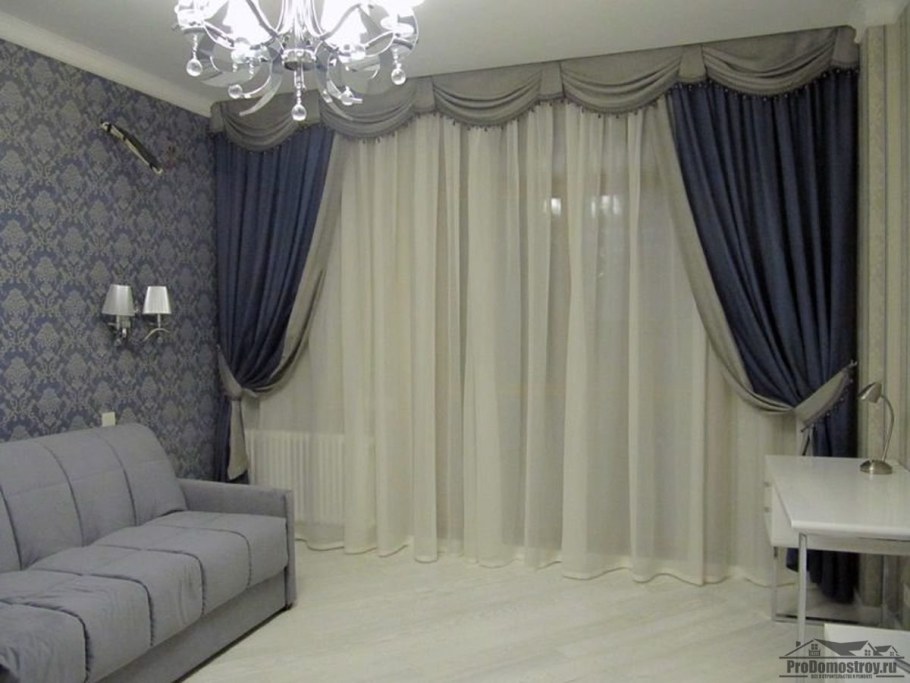 Шторы в гостиную серого цвета