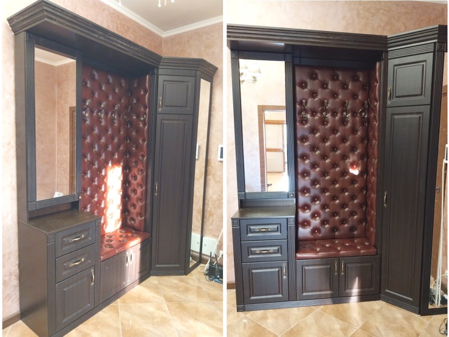 Угловая прихожая с каретной стяжкой малогабаритные