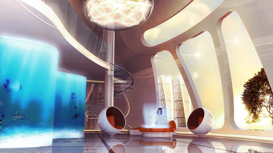 Ретрофутуризм интерьер