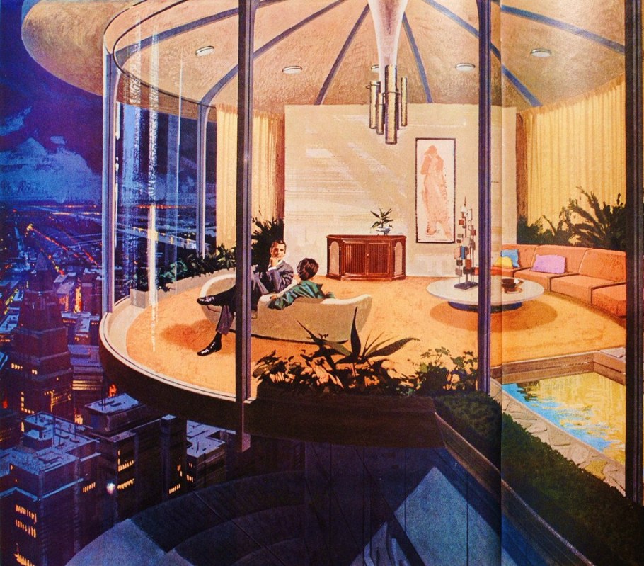 Ретрофутуризм интерьер 60х