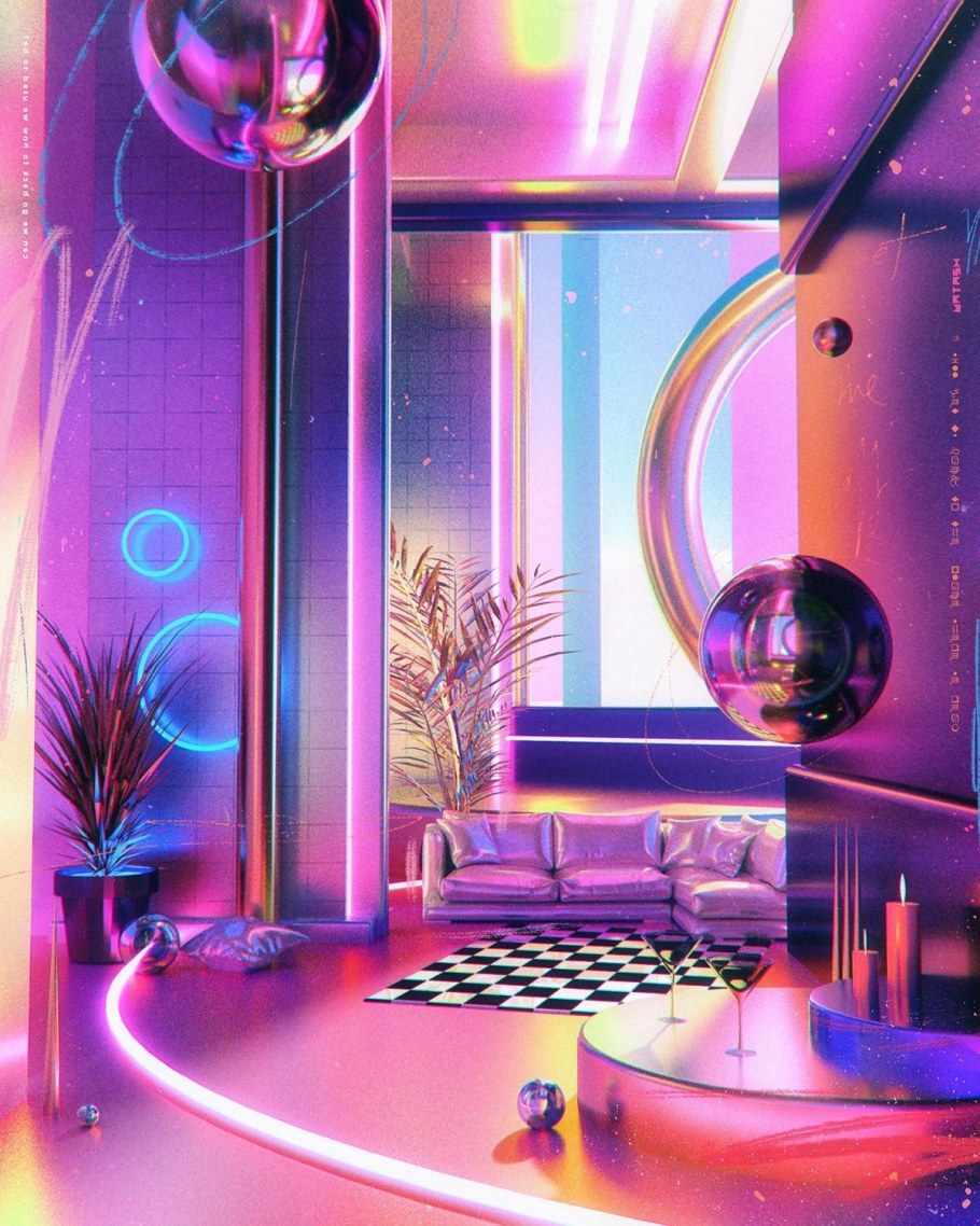 Ретрофутуризм интерьер