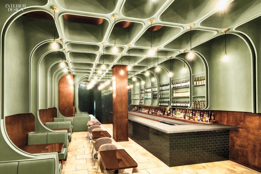 Советский ретрофутуризм интерьер кафе