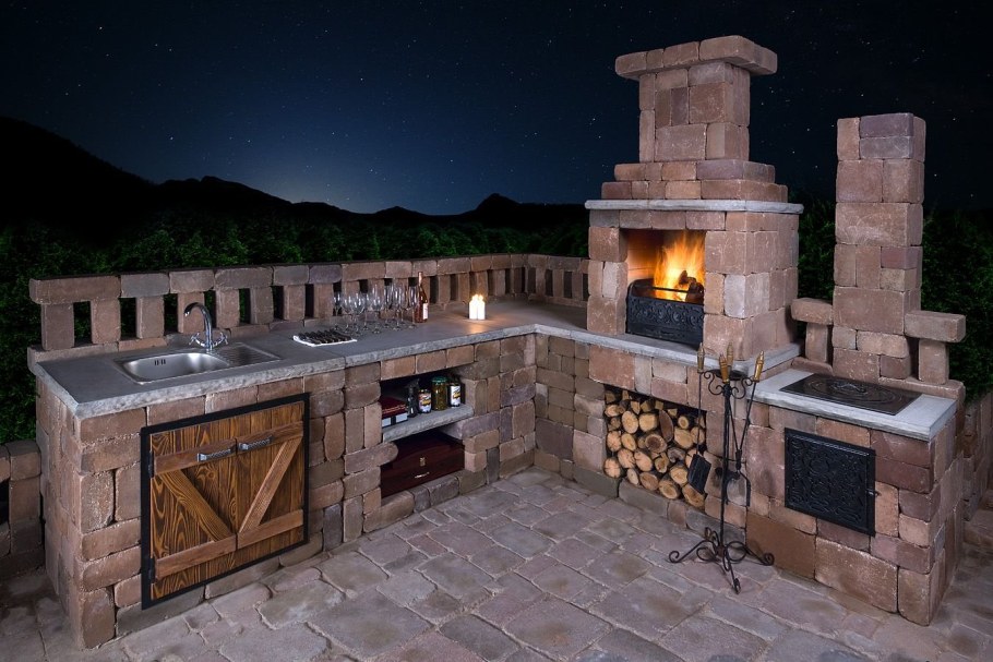 Мангальная зона с казаном и мангалом