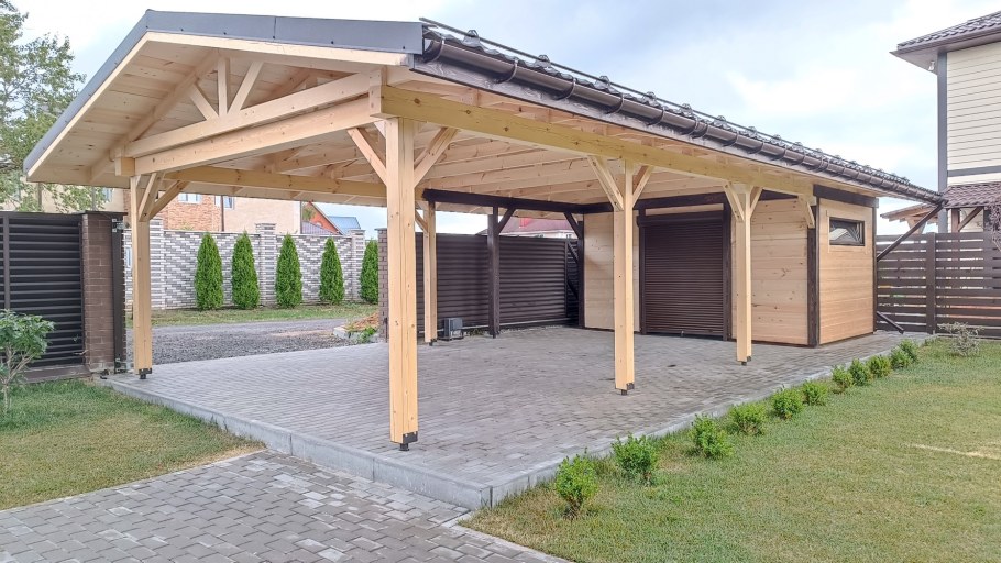 Навес из бруса