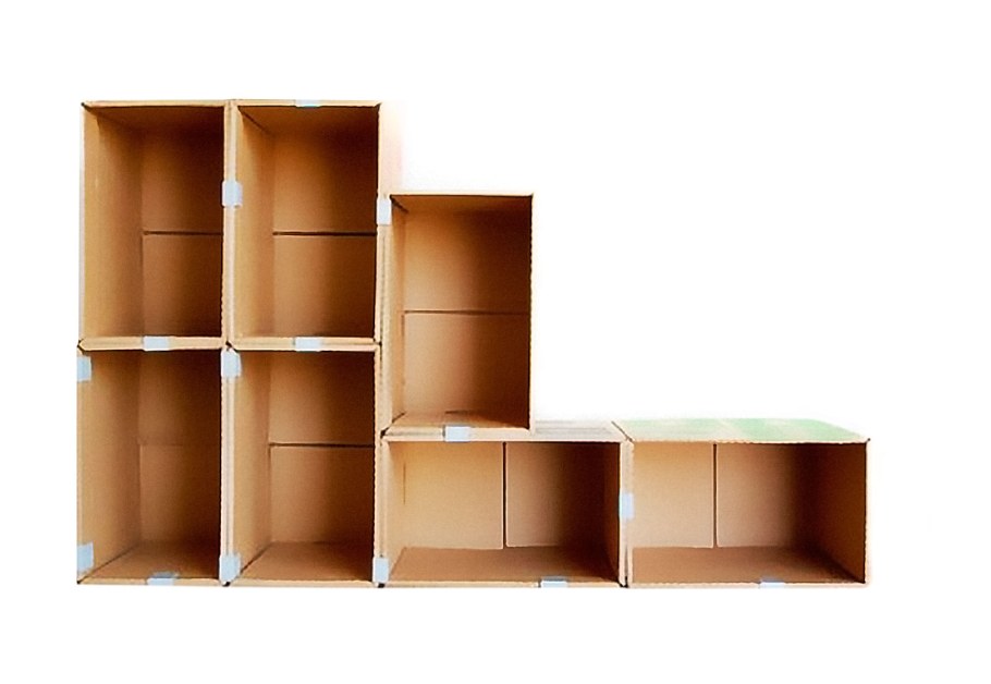 Стеллаж для игрушек из картона