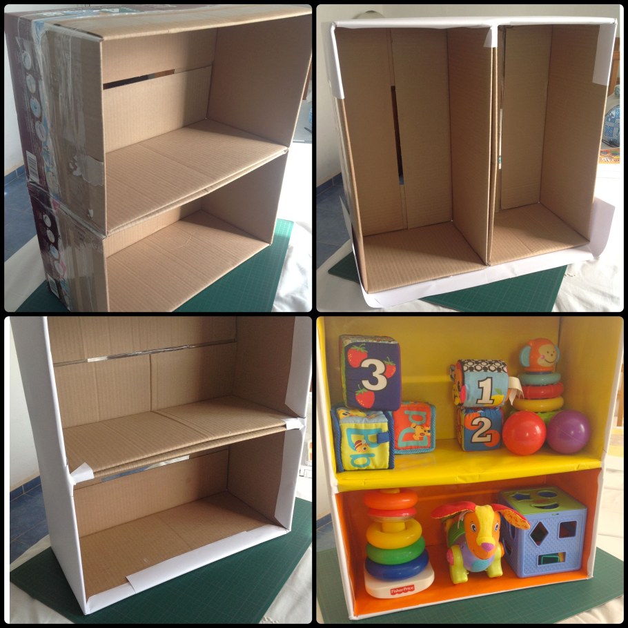 Шкаф для игрушек из картонных коробок