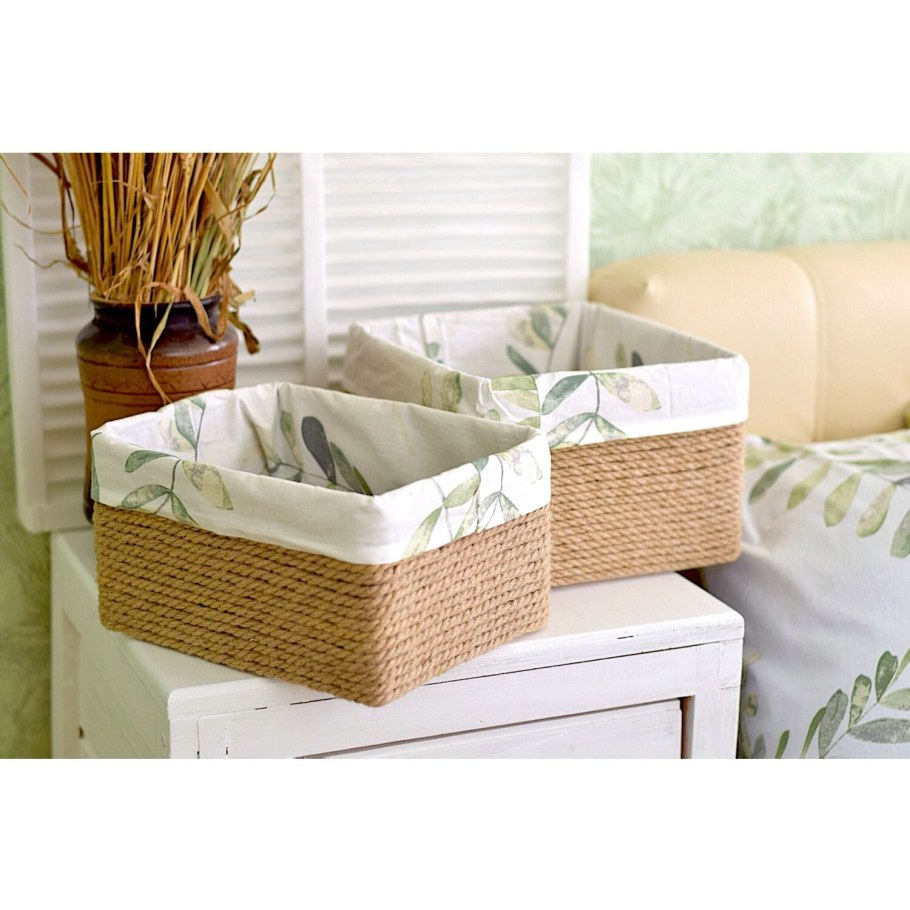 Вязаные корзинки в интерьере