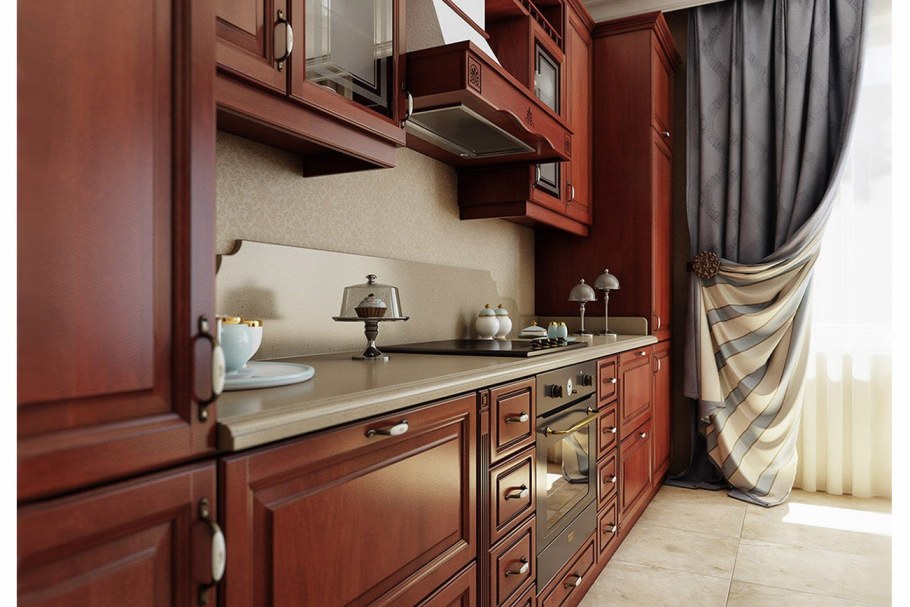 Кухня в коричневых тонах