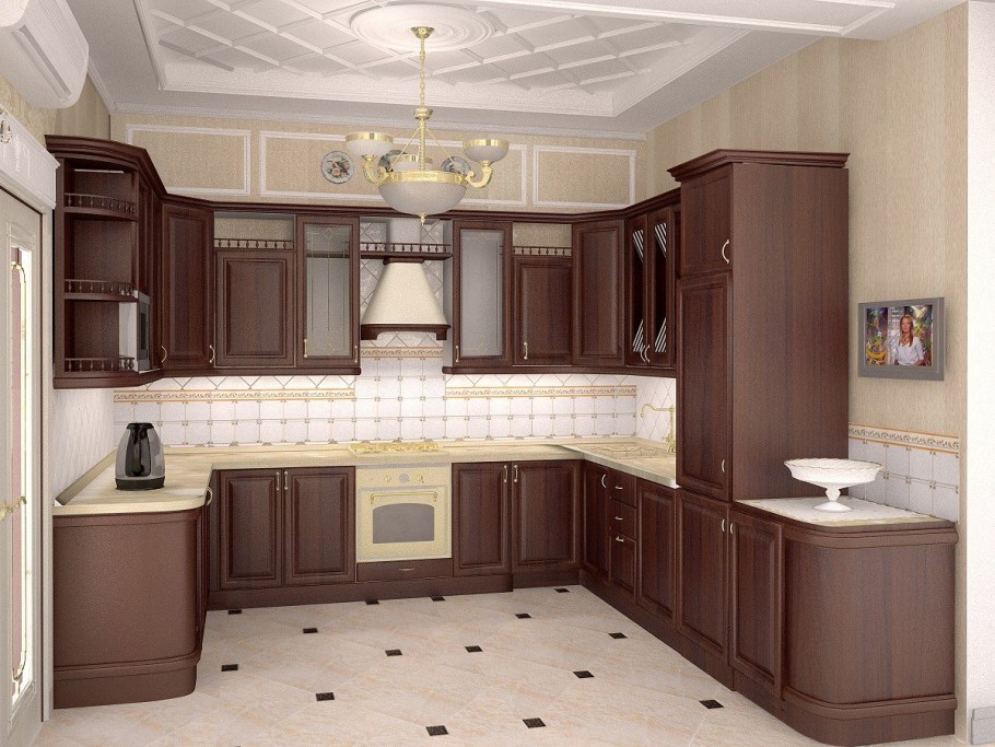 Кухня в классическом стиле темная