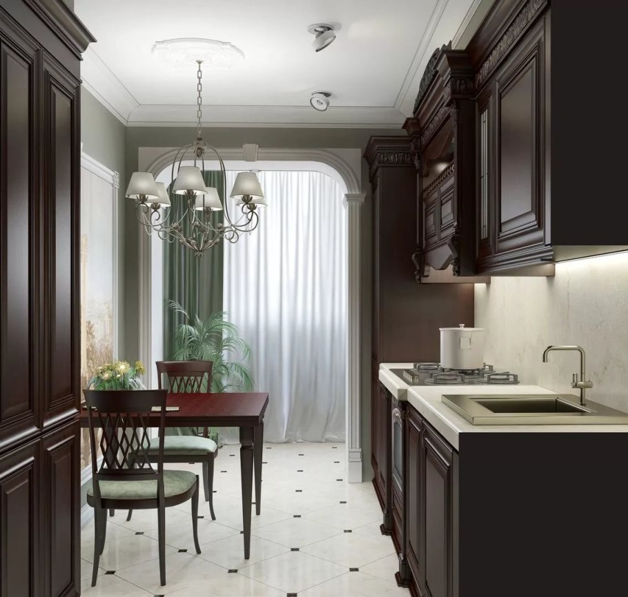 Кухня Неоклассика коричневая